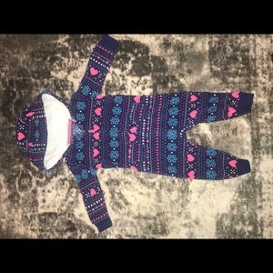 Toddler girls Carters hooded fleece bunting-12M